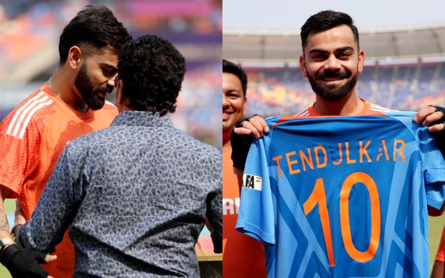 Virat Kohli and Sachin Tendulkar. (Image Source: BCCI/ICC)