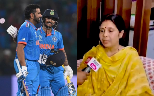 Ishan Kishan with Rohit Sharma and his mother. (Image Source: X)