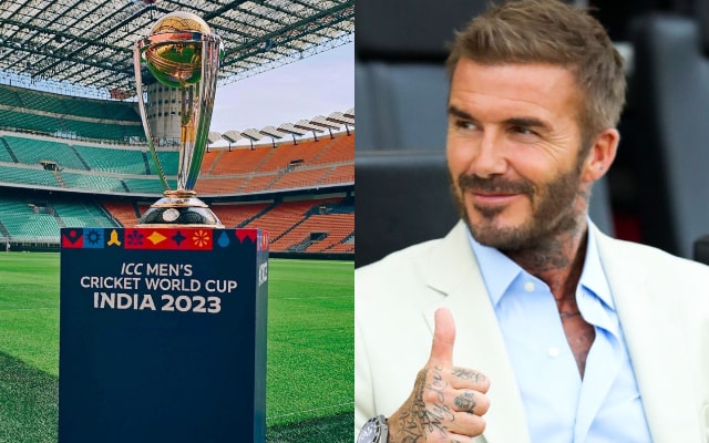 World Cup Trophy and David Beckham. (Image Source: X)