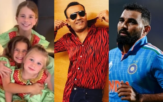 Warner Sisters, Virender Sehwag and Mohammad Shami. (Image Source: X)