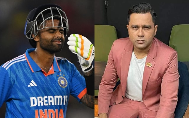 Suryakumar Yadav and Aakash Chopra. (Image Source: BCCI/X)
