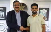 Zaka Ashraf and Babar Azam. (Image Source: PCB)