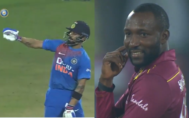 Virat kohli and Kesrick Williams (Image Credit- Twitter)