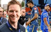 Eoin Morgan and Rohit Sharma-Hardik Pandya. (Image Source: Getty Images/BCCI-IPL)