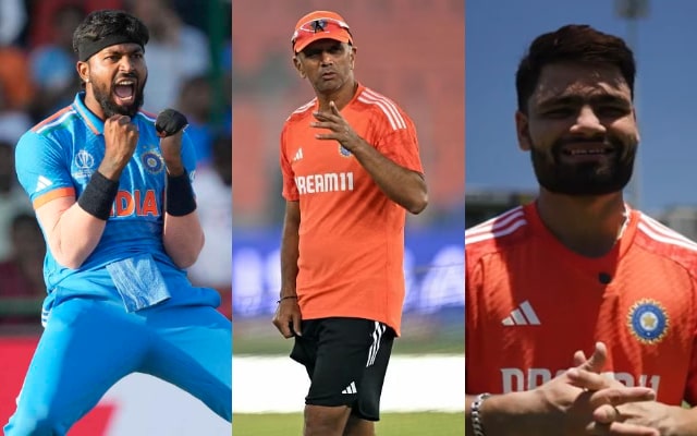 Hardik Pandya, Rahul Dravid and Rinku Singh. (Image Source: Getty Images)