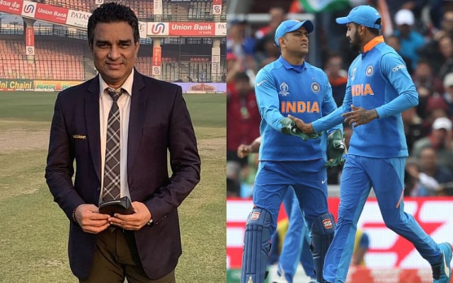 Sanjay Manjrekar, MS Dhoni and KL Rahul. (Image Source: X/Getty Images)