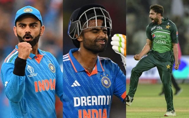 Virat Kohli, Suryakumar Yadav and Haris Rauf. (Image Source: Getty Images)