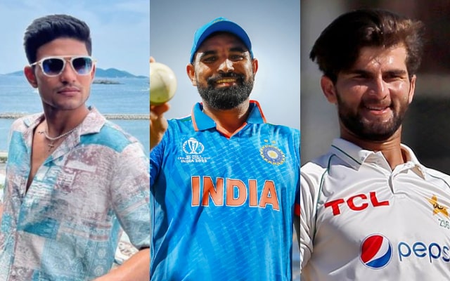 Shubman Gill, Mohammad Shami and Shaheen Afridi. (Image Source: Getty Images/X)