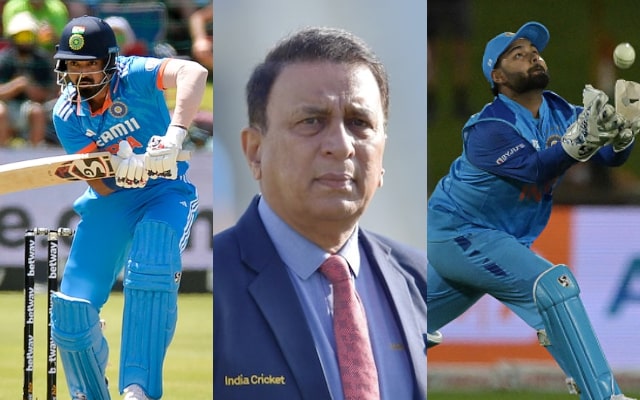 KL Rahul, Sunil Gavaskar and Rishabh Pant. (Image Source: Getty Images)