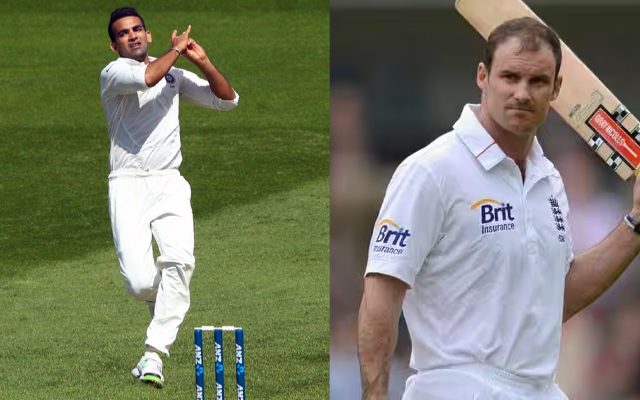 Zaheer Khan and Andrew Flintoff (Pic Source-Twitter)