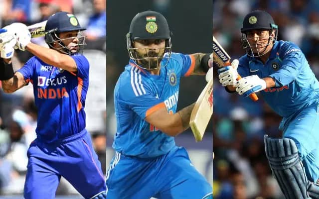 Shikhar Dhawan, Virat Kohli and MS Dhoni (Pic Source-Twitter)