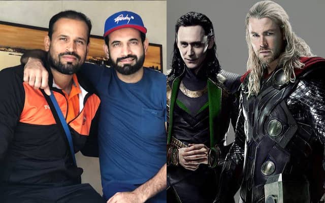 Yusuf Pathan - Irfan Pathan and Thor – Loki (Pic Source-Twitter)