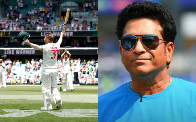 David Warner and Sachin Tendulkar (Image Credit- Twitter)