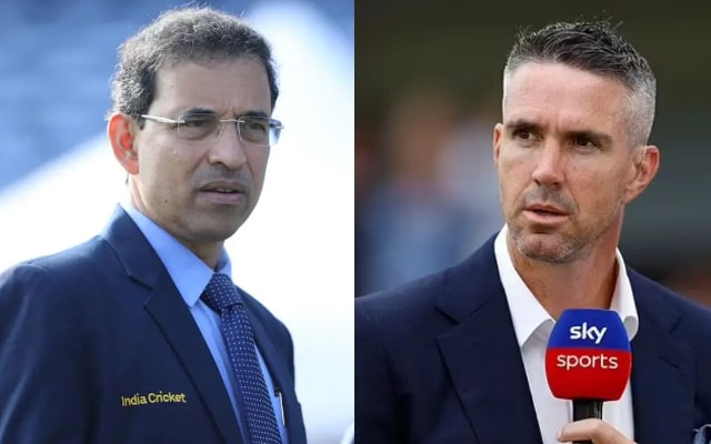 Harsha Bhogle and Kevin Pietersen. (Image Source: Getty Images)