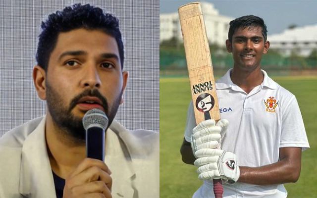 Yuvraj Singh and Prakhar Chaturvedi (Image Credit- Twitter)