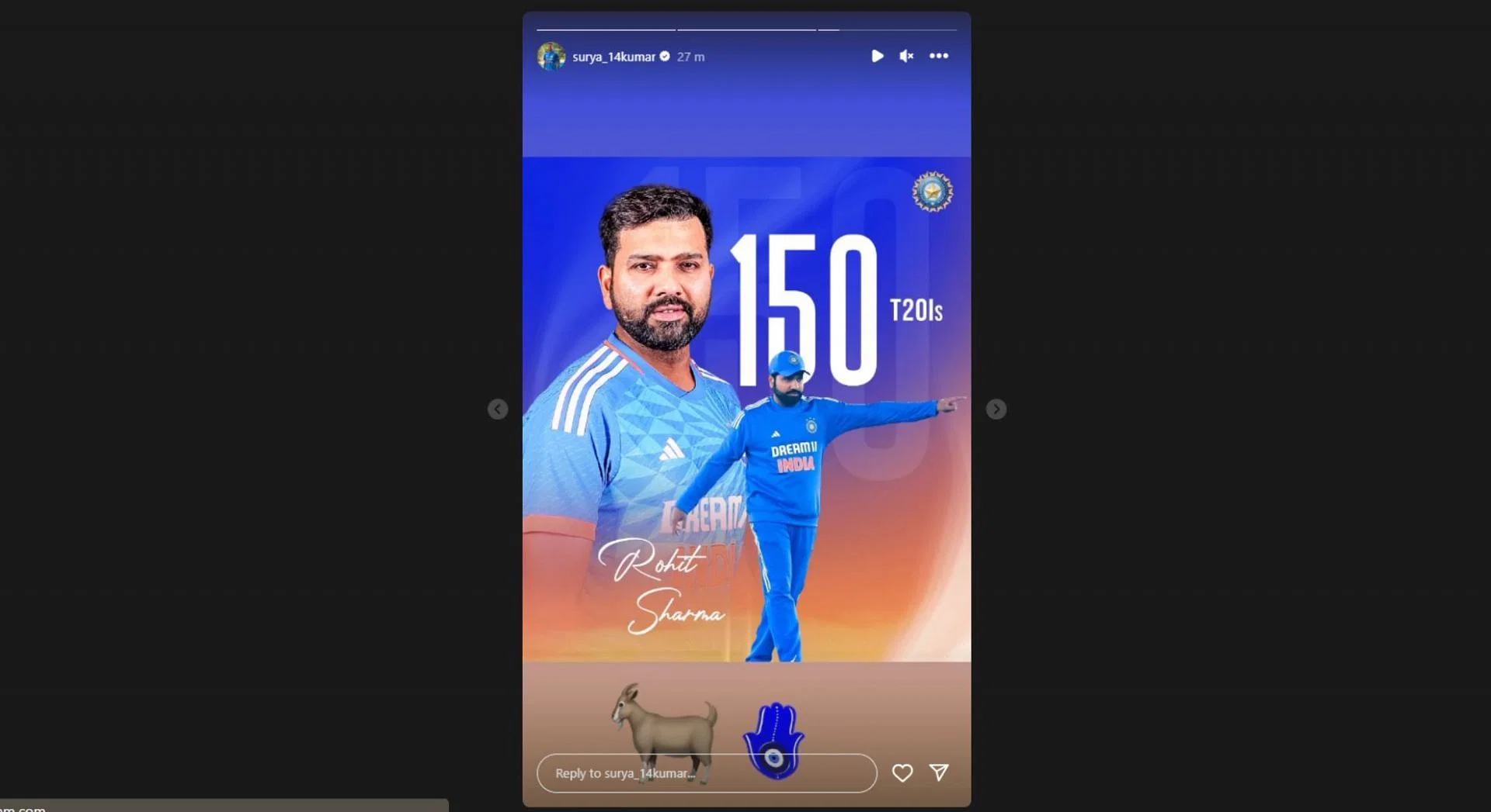 Suryakumar Yadav Insta Story 