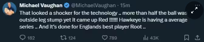 Micheal Vaughan's Tweet
