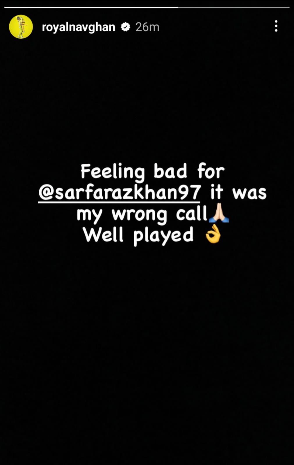 Ravindra Jadeja Insta Story