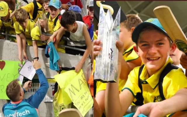 David Warner and Young fan. (Image Source: X)