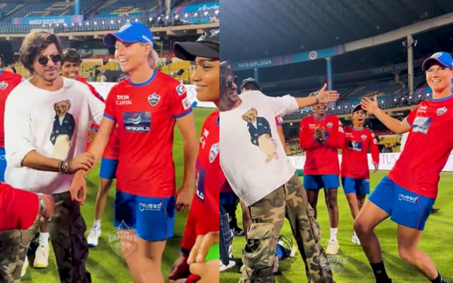Shah Rukh Khan and DC Players. (Image Source: DC/WPL)