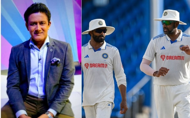 Anil Kumble, R Ashwin and Ravindra Jadeja. (Image Source: Getty Images)