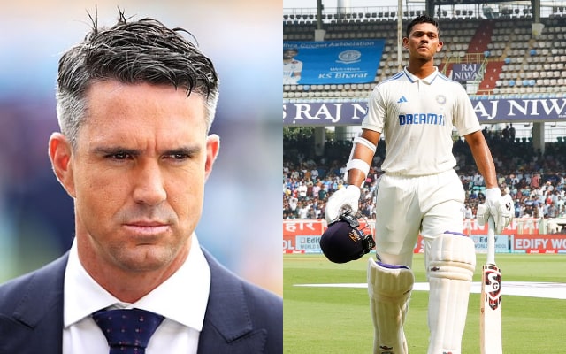 Kevin Pietersen and Yashasvi Jaiswal. (Image Source: Getty Images/BCCI)