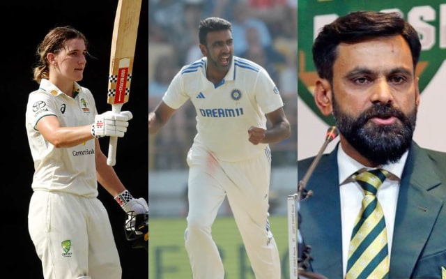 Annabel Sutherland, R Ashwin and Mohammad Hafeez. (Image Source: Getty Images)