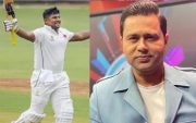 Sarfaraz Khan and Aakash Chopra. (Photo Source: X(Twitter)