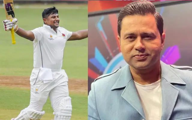 Sarfaraz Khan and Aakash Chopra. (Photo Source: X(Twitter)