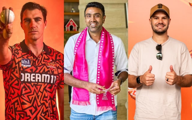 Pat Cummins, R Ashwin and Aiden Markram. (Image Source: SRH-RR X)
