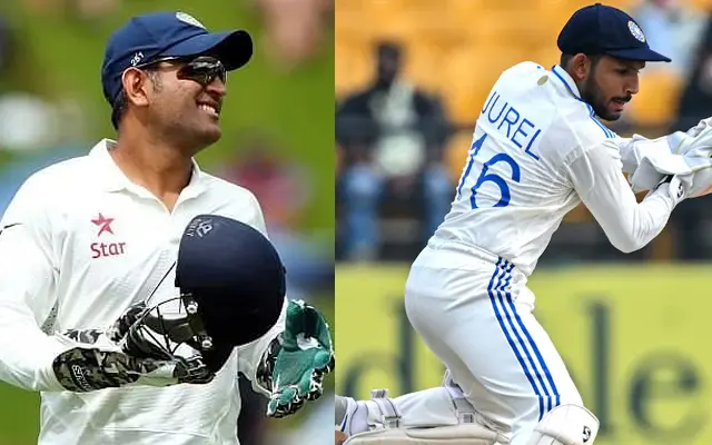 Dhruv Jurel and MS Dhoni (Image Credit- Twitter X)