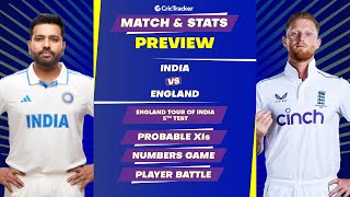 India vs England | Match Stats Preview | 5th Test | Rohit Sharma | Ben Stokes