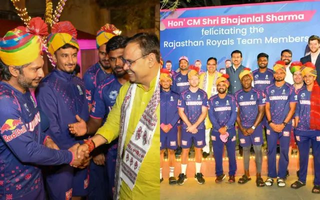 Rajasthan Royal and CM Bhajanlal Sharma (Image Credit- Twitter X)