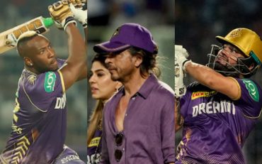 Rinku Singh, Andre Russell and Shah Rukh Khan