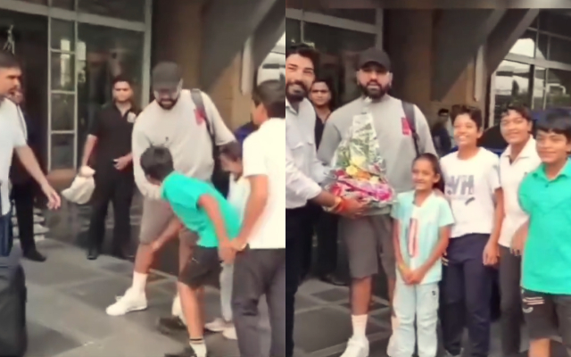 Rohit Sharma with young fans (Pic Source-X)