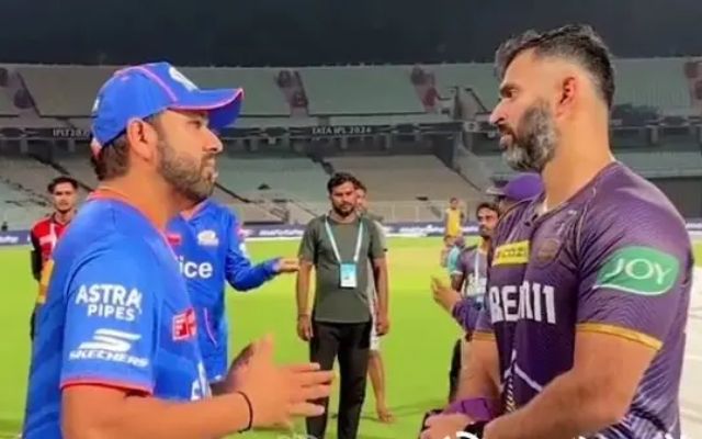 Rohit Sharma and Abhishek Nayar (KKR vs MI) (Photo Source - X/Twitter)