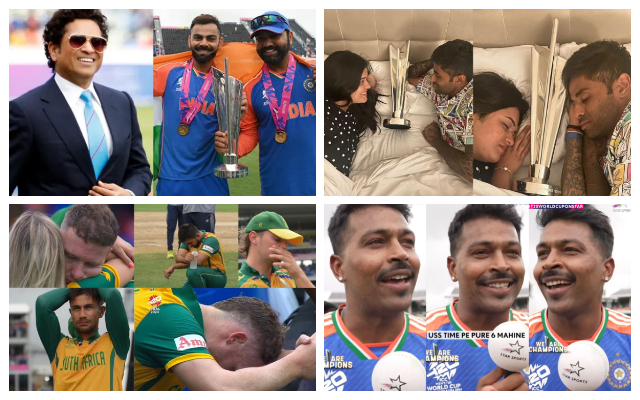 Sachin Tendulkar, Rohit Sharma, Virat Kohli, Suryakumar Yadav & his wife, Hardik Pandya (Photo Source: X/Twitter)