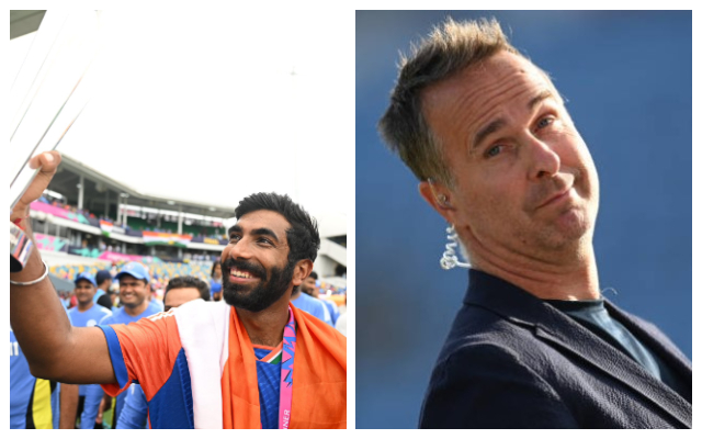 Jasprit Bumrah & Michael Vaughan (Photo Source: X/Getty Images)