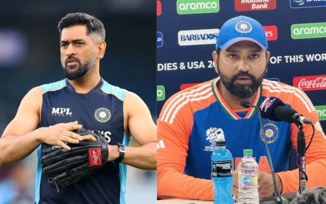 MS Dhoni & Rohit Sharma (Photo Source: X/Getty Images)