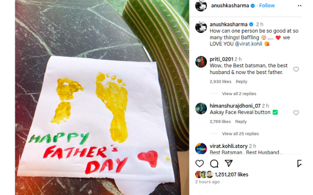 Virat Kohli Father's Day Wishes (Pic Source Instagram)