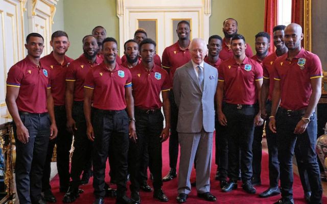King Charles and West Indies Cricket team (Image Credit- Twitter X)