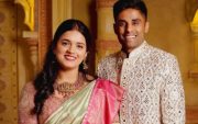 Suryakumar Yadav and Devisha Shetty (Image Credit- Twitter X) -