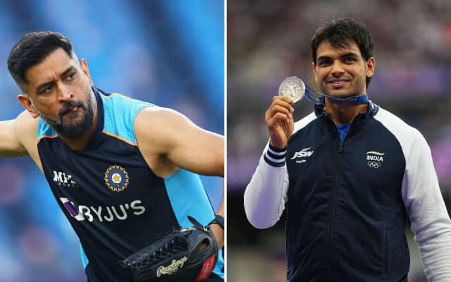 MS Dhoni and Neeraj Chopra (Pic Source-X)