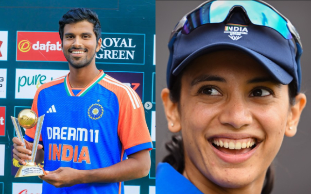 Smriti Mandhana and Washington Sundar (Image Credit- Twitter/X)
