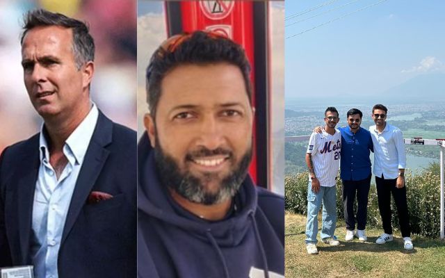 Michael Vaughan, Wasim Jaffer and Yuzvendra Chahal (Photo Source: X/Twitter)