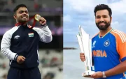 Navdeep Singh and Rohit Sharma. (Photo Source: X(Twitter)