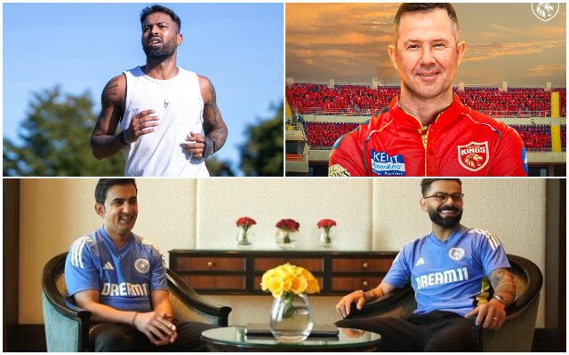 Hardik Pandya, Ricky Ponting, Gautam Gambhir & Virat Kohli (Photo Source: X/Twitter)