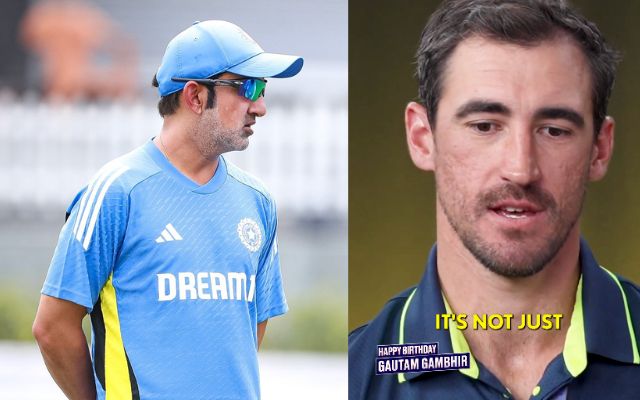 Guatam Gambhir and Mitchell Starc (Image Credit- Twitter X)