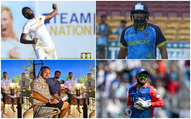 Prabhath Jaysuriya, Mohammed Shami, Bhvuvneshwar Kumar, Rishabh Pant (Photo Source: X)