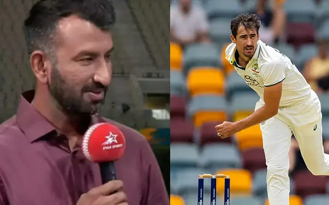 Cheteshwar Pujara and Mitchell Starc